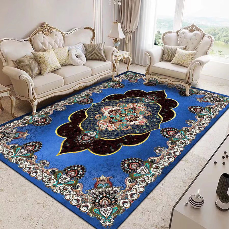 Traditonal brun tapis polyester motif graphic zone tapis tacon résistant aux taches pour décoration intérieure