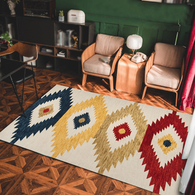 Tappeto grafico in poliestere classico arancione tappeto non slip per soggiorno
