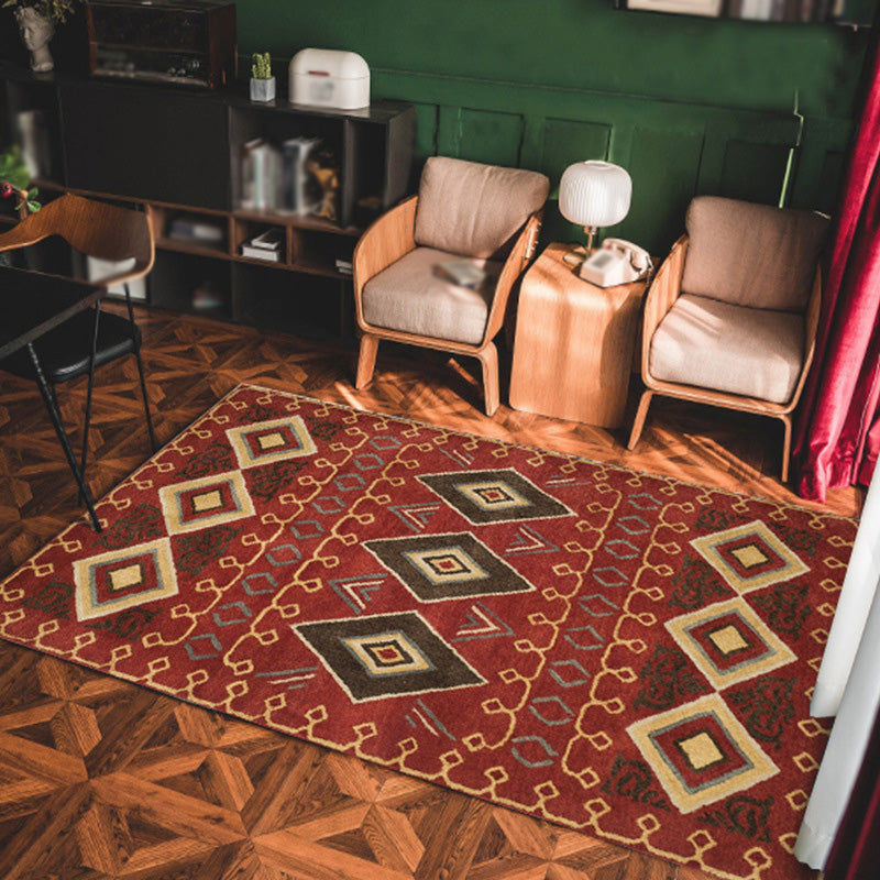 Oranje klassiek tapijten polyester grafisch vloerkleed niet-slip achterste tapijt voor woonkamer