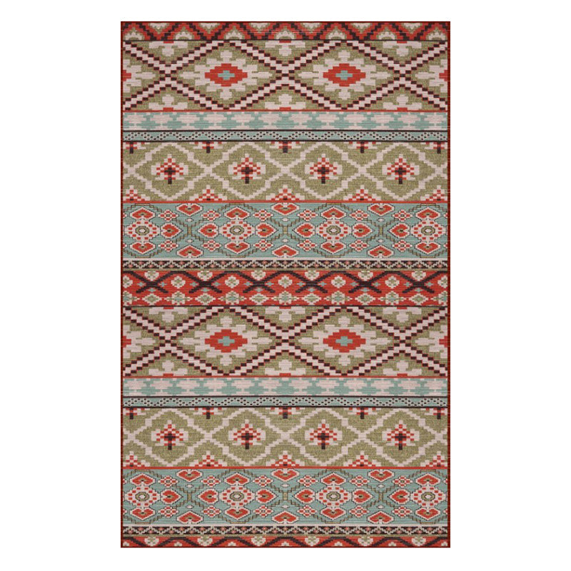 Moroccan Tribal Totem Indoor Rug Polyester Carpet Stain Resistant Area Carpet for Home Decoration