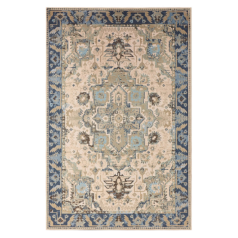 Moroccan Southwestern Print Rug Polyester Indoor Carpet Non-Slip Backing Area Rug for Living Room