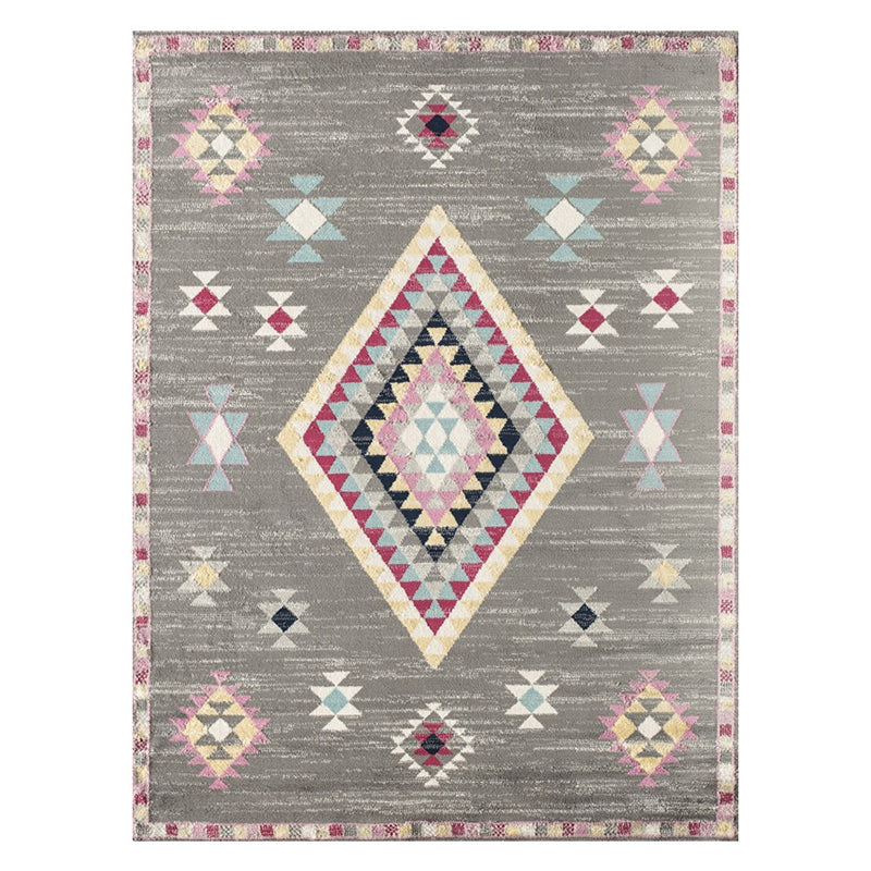 Moroccan Southwestern Print Rug Polyester Indoor Carpet Non-Slip Backing Area Rug for Living Room