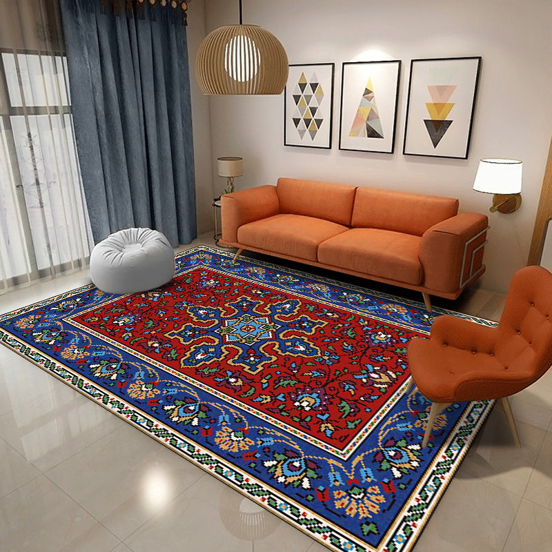 Tappeto tradizionale tappeto di stampa floreale per tappeti multicolore shabby chic con supporto non slip
