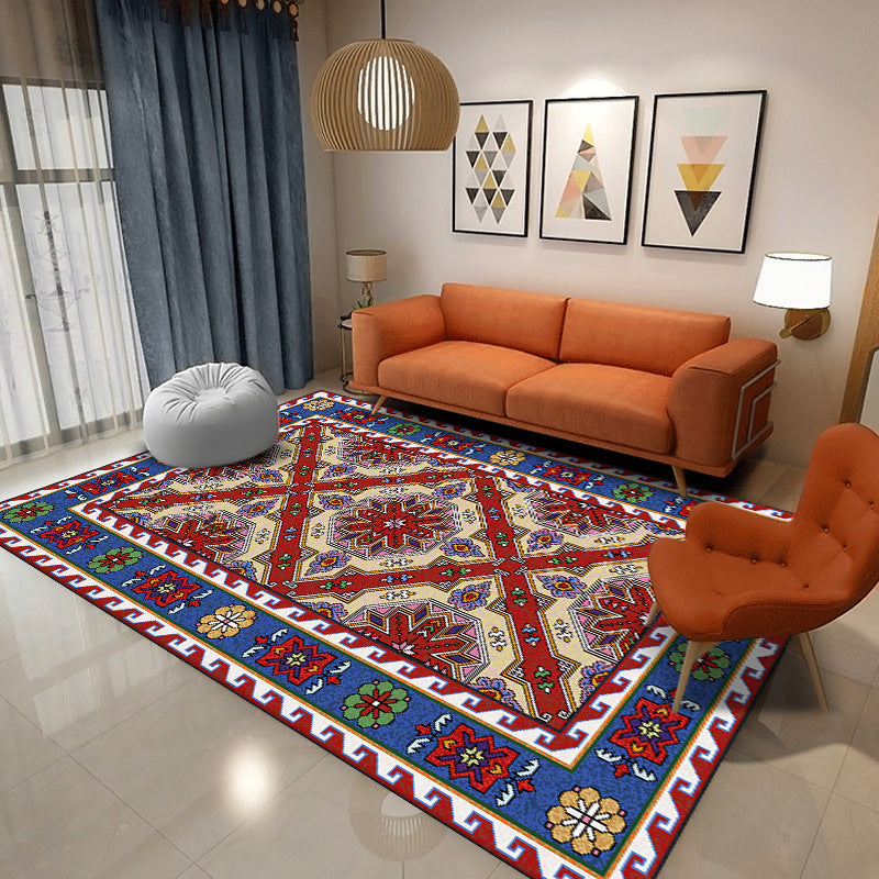 Tapis multicolore shabby chic de tapis à imprimé floral traditionnel tapis de polyester avec un support sans glissement