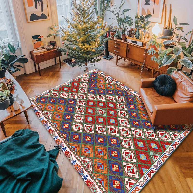 Alfombra marroquí tradicional alfombra poliéster alfombra lavable de interior para decoración del hogar
