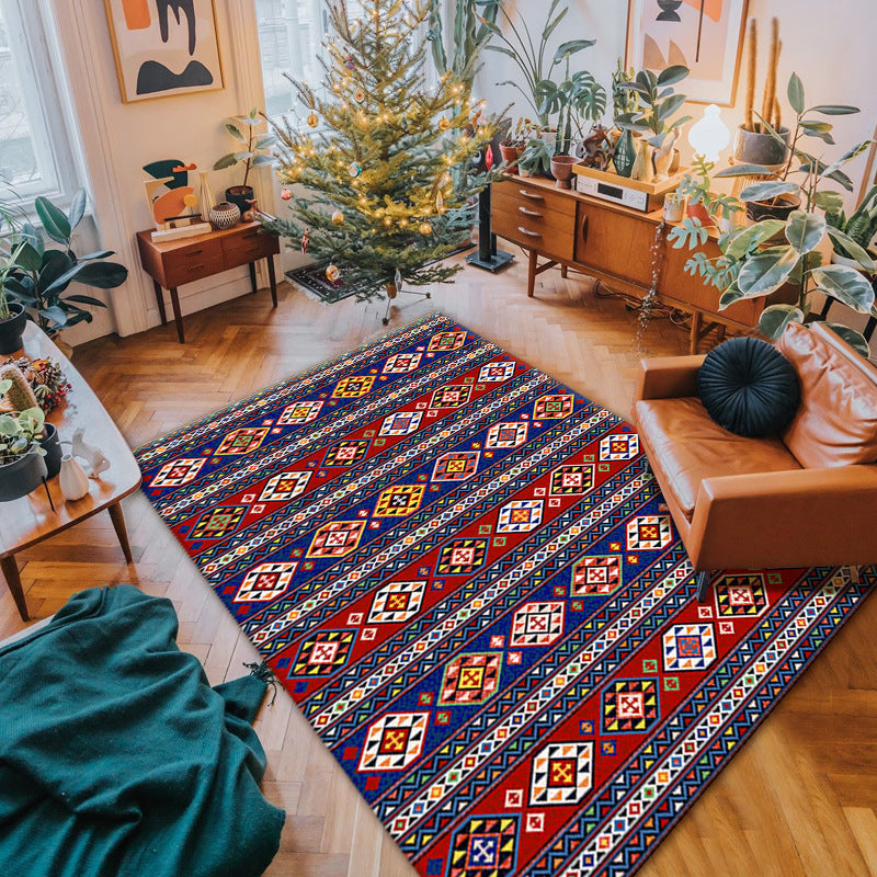 Tapis traditionnel de carreaux marocains tapis en polyester tapis intérieur lavable pour décoration domestique