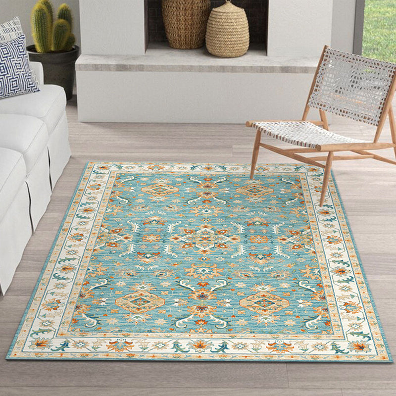 Mid-Century Tribal Pattern Rug Polyester Carpet Non-Slip Backing Area Carpet for Home Decoration