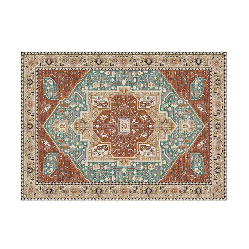 Mid-Century Tribal Pattern Rug Polyester Carpet Non-Slip Backing Area Carpet for Home Decoration