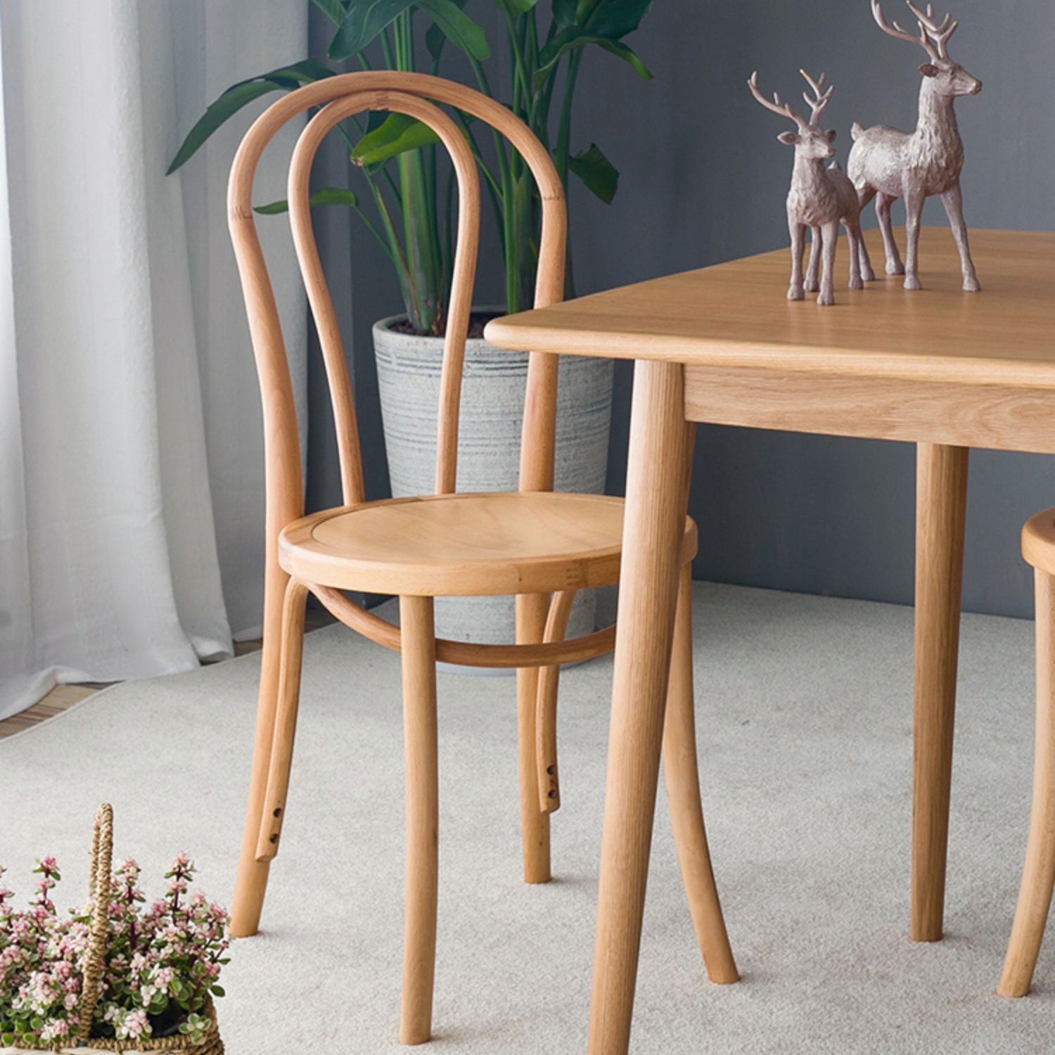 Contemporary Style Beech Wood Chiar Windsor Back Side Kitchen Dining Chair