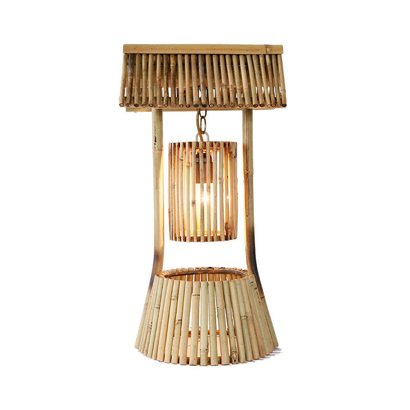 Distanza lavoro cinese Luce Light Bamboo 1 Lulb Attività illuminazione in Khaki per casa da tè