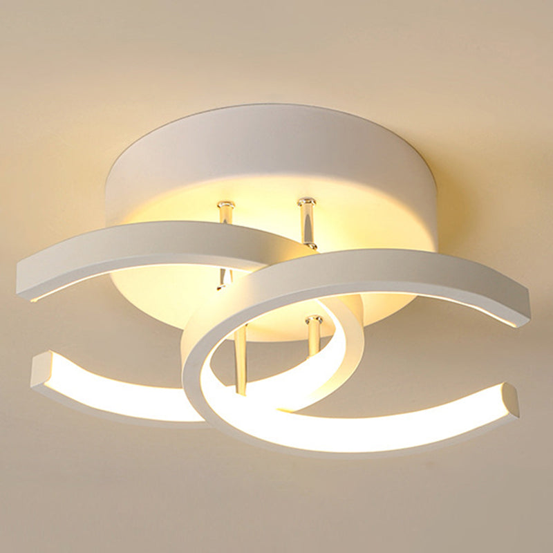 2-Lights Round Shade Flush Mount Modern Style Flush Mount Ceiling Light for Aisle Corridor