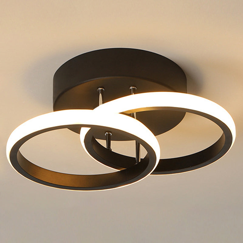 2 lights rond Shade Flush Mount Style moderne Flush Mount Plafond Light For Asinte Corridor