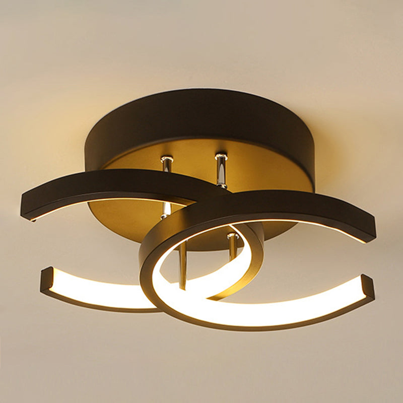 2-Lights Round Shade Flush Mount Modern Style Flush Mount Ceiling Light for Aisle Corridor