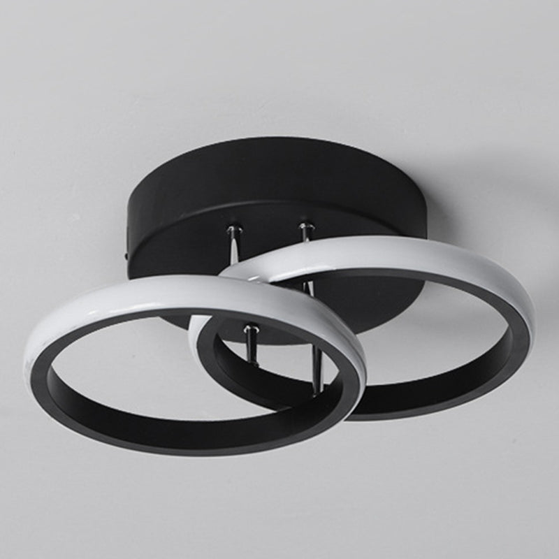 2-Lights Round Shade Flush Mount Modern Style Flush Mount Ceiling Light for Aisle Corridor