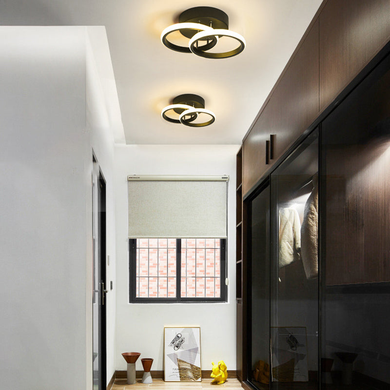 2 lights rond Shade Flush Mount Style moderne Flush Mount Plafond Light For Asinte Corridor