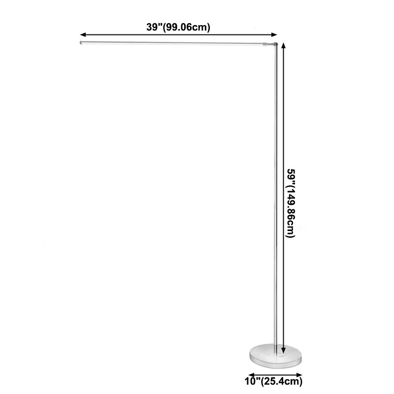 Moderne LED-vloerlamp 1-licht zilveren metalen vloerlicht voor woonkamer