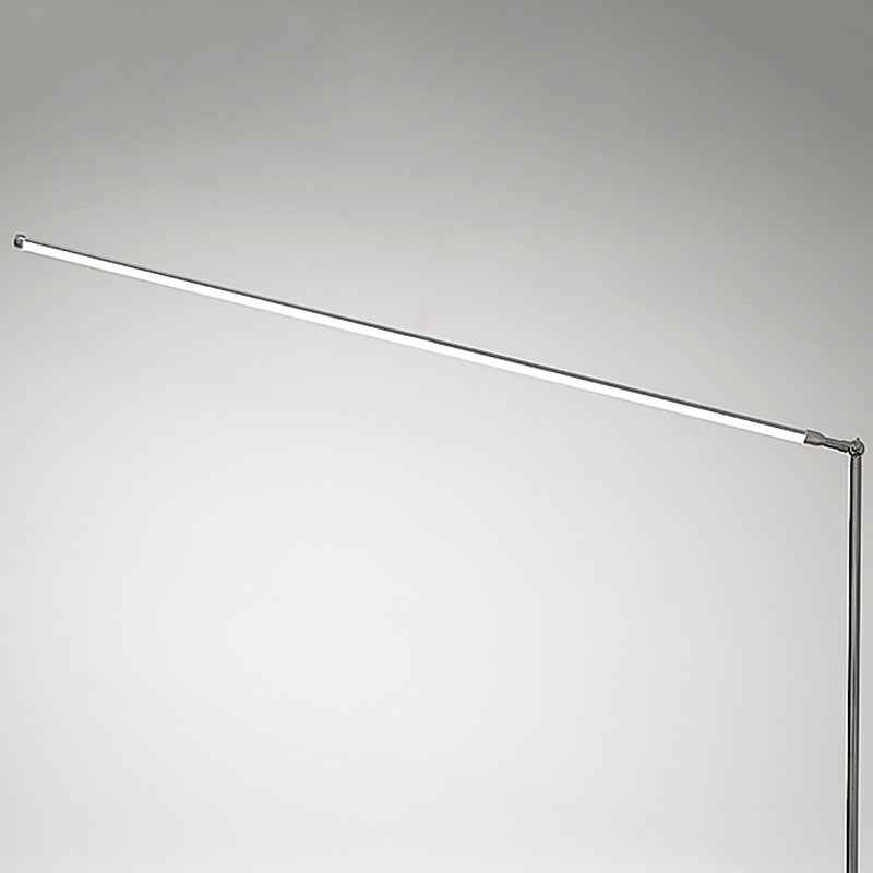 Lampadaire à LED moderne 1 lumière en métal argenté Lumière pour le salon