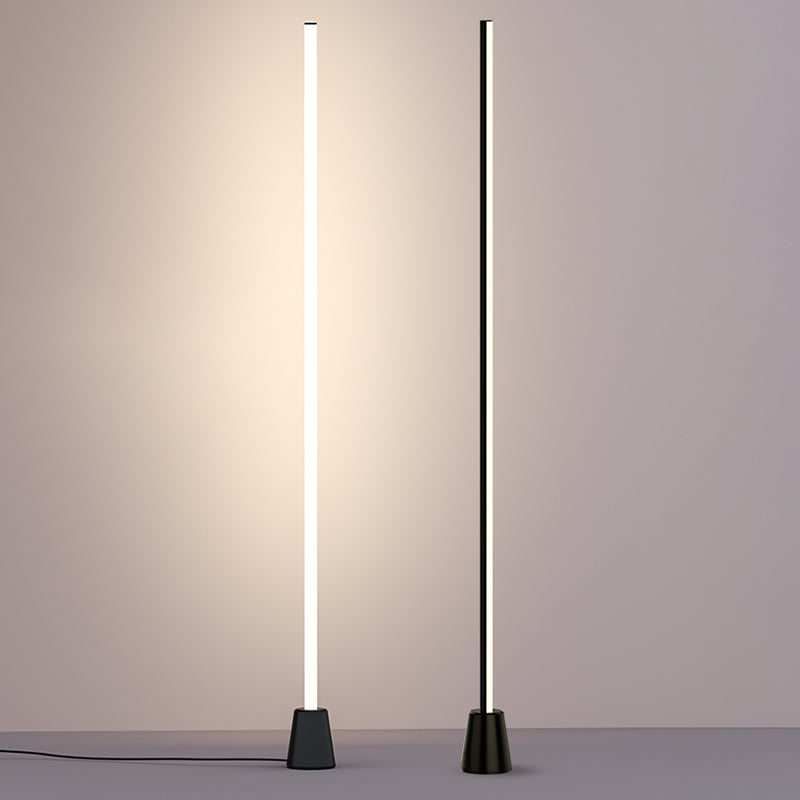 Minimalismus-Stehlampe 1-Licht Metall Lineares Bodenlicht für Wohnzimmer