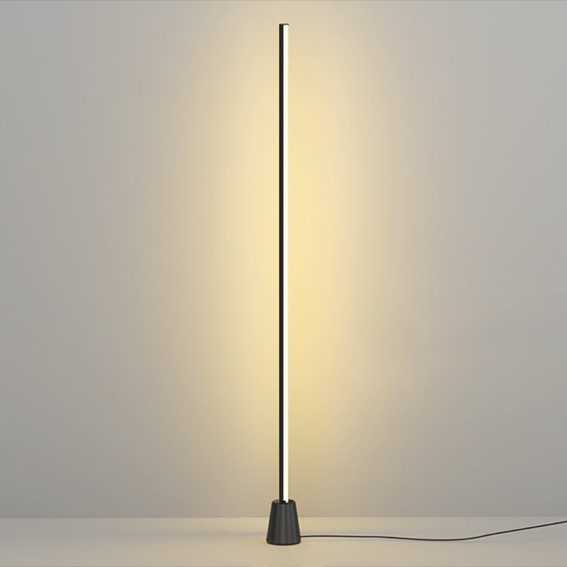 Minimalismus-Stehlampe 1-Licht Metall Lineares Bodenlicht für Wohnzimmer