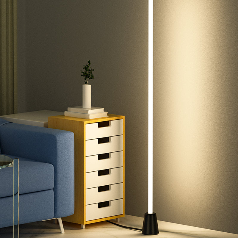 Minimalismus-Stehlampe 1-Licht Metall Lineares Bodenlicht für Wohnzimmer