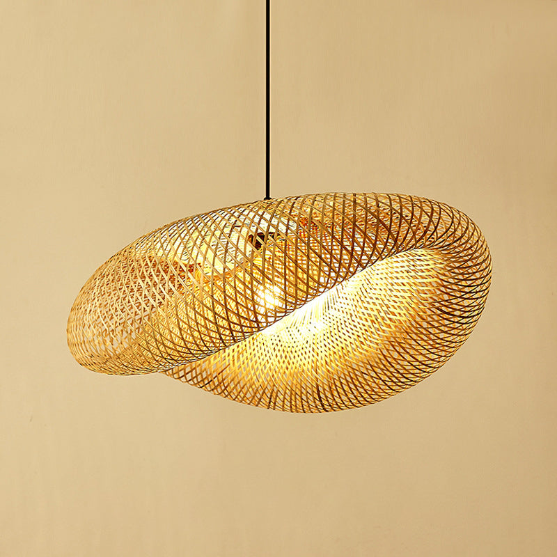 1 licht bamboe hanglamp moderne stijl hangende lamp armatuur voor woonkamer