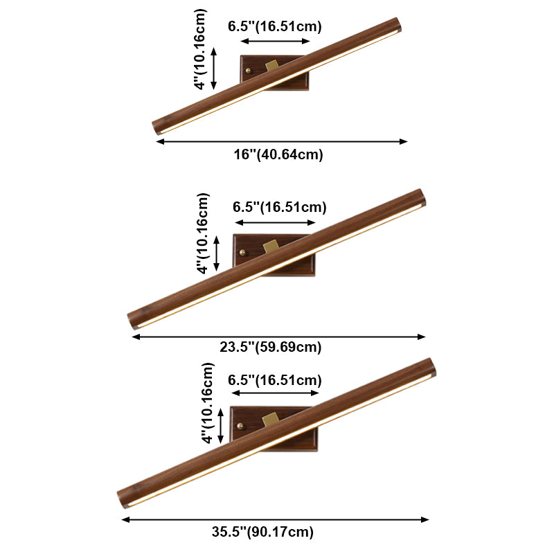 Moderne nordische LED -Spiegel leichte Rotatable Holzwandleuchte für Schlafzimmer Badezimmer