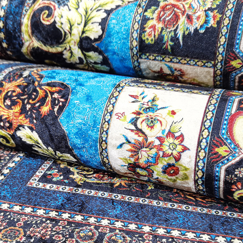 Tappeto vintage nero miscelazione del tappeto per medaglione grafico per soggiorno