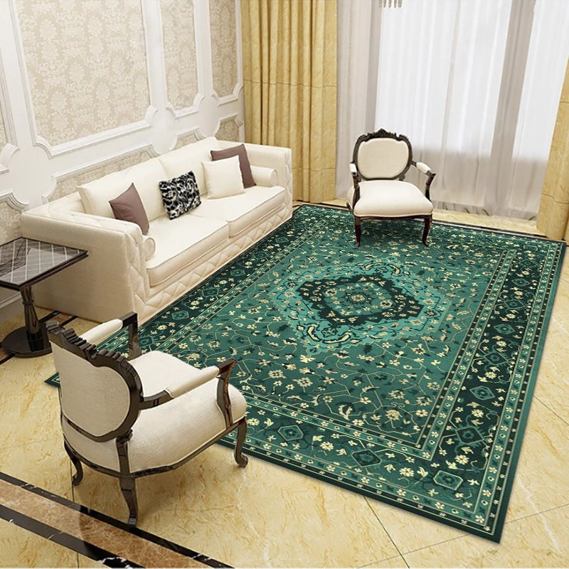 Mid-eeuws gebied Rug Medallion Print Wasbaar Rug Polyester Anti-slip tapijt voor woningdecoratie