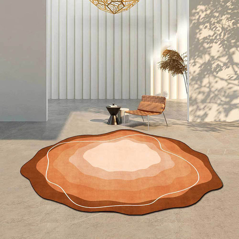 Tapis de tapis moderne brun moderne Tapis de dye Polyester Area Tapis résistant aux taches pour le salon