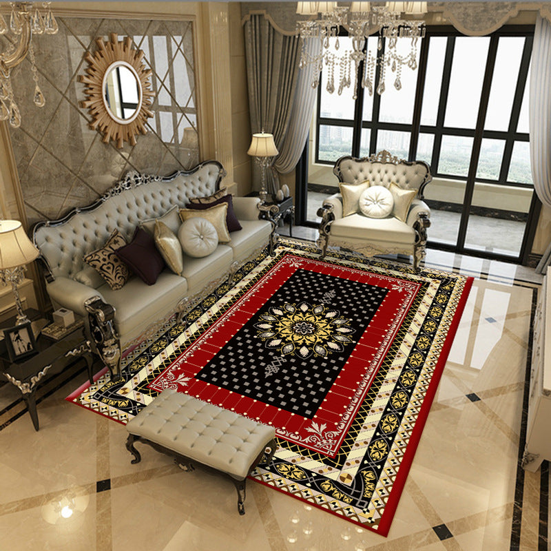 Klassischer Medaillon Teppich moderner Polyester Innenteppich Waschbar für Wohnzimmer