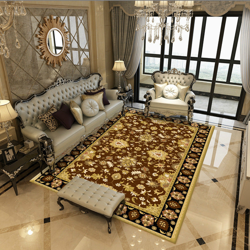 Classical Medallion Carpet Modern Polyester Indoor Rug Washable Rug for Living Room