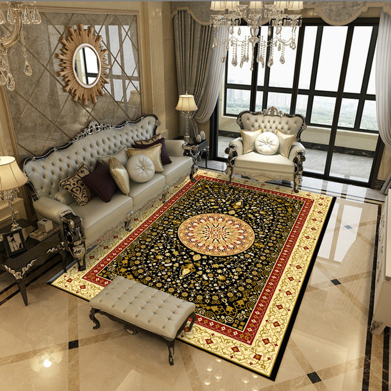 Classical Medallion Carpet Modern Polyester Indoor Rug Washable Rug for Living Room