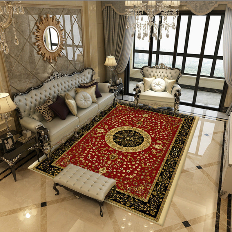 Classical Medallion Carpet Modern Polyester Indoor Rug Washable Rug for Living Room