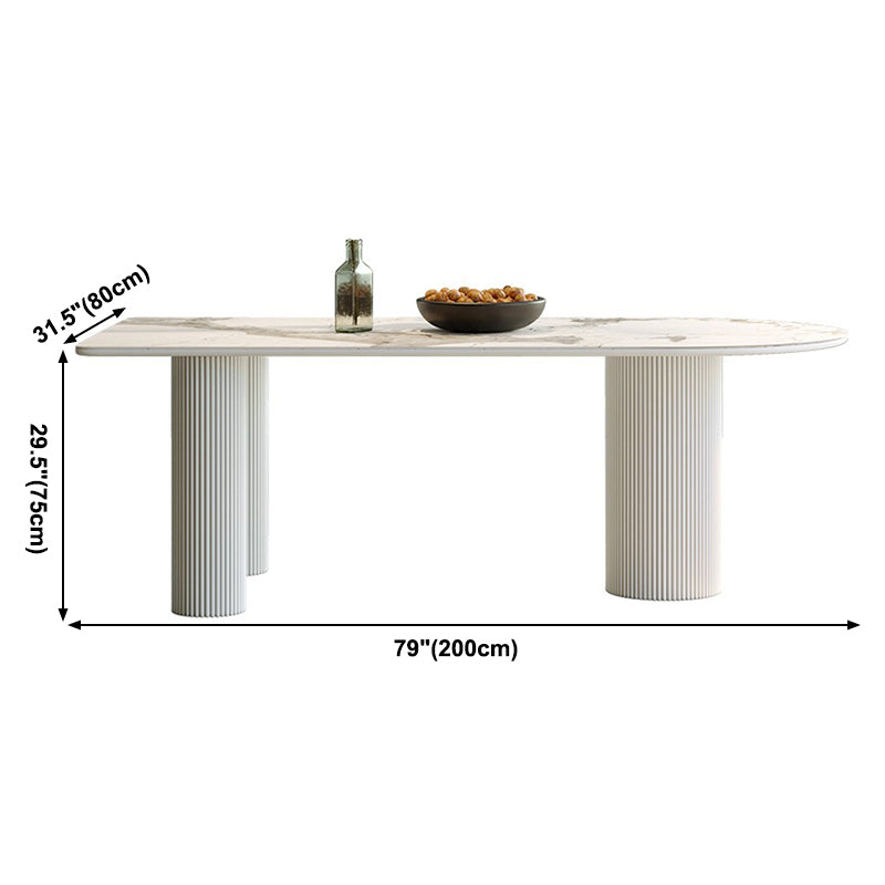 Metal Contemporary Free Form Indoor Table Sintered Stone Top Table for Dining Room