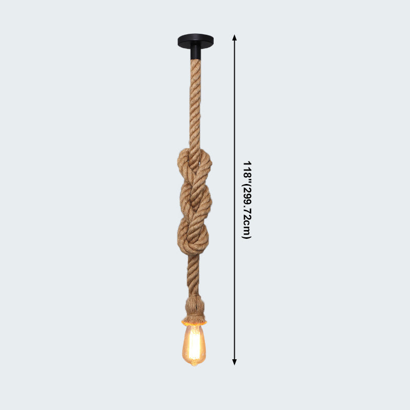 Vintage Hemp Rope Pendant Light LED American Style Hemp Rope Pendant Light