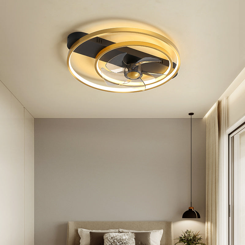 Luce ventilatore a soffitto lineare minimalista LED METALLICA LED LED MONTATA