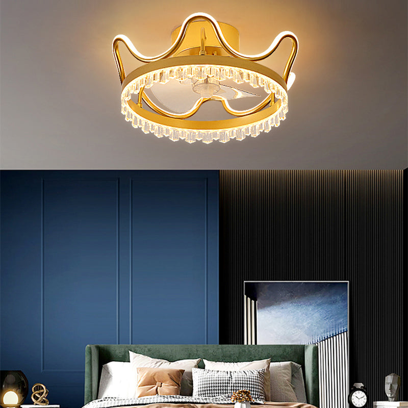 Lampada per ventola del soffitto a forma di corona a forma di letto LED LED MODERNISTA LED LED