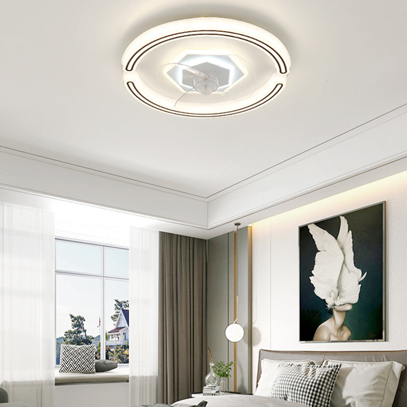 Ventilateur de plafond rond blanc ultrathin