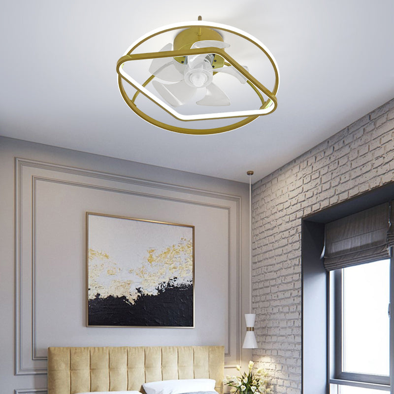 Éclairage de ventilateur de plafond ultrathin Modernisme Acrylique à chambre LED Semi Flush Lightture en blanc