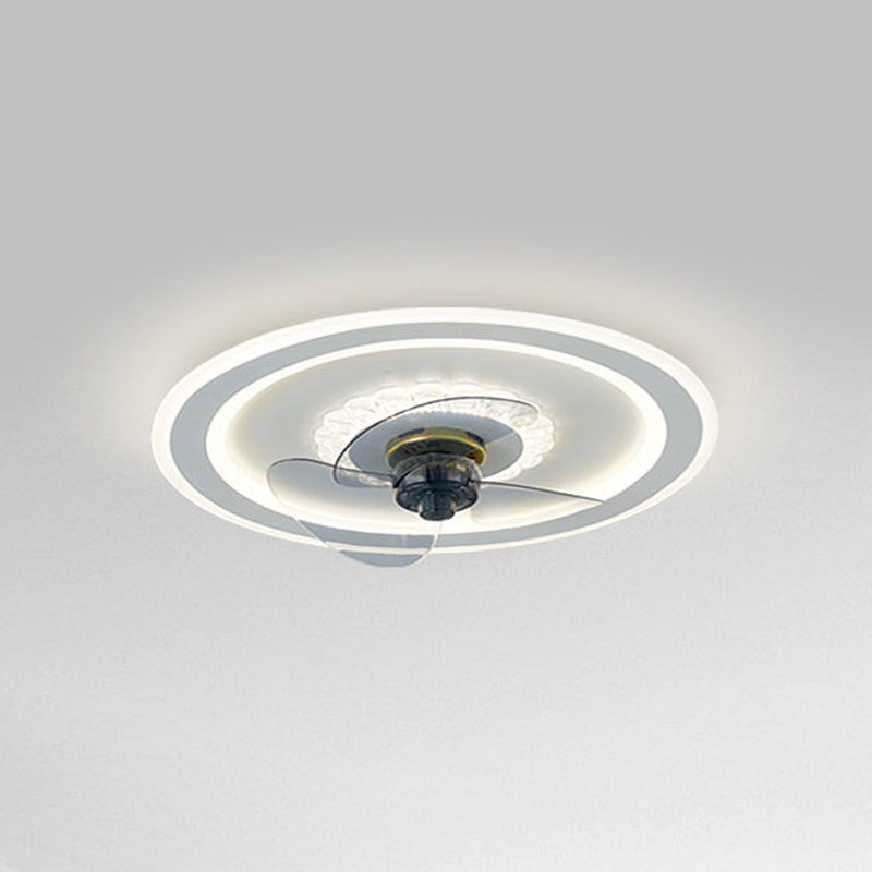 Éclairage de ventilateur de plafond ultrathin Modernisme Acrylique à chambre LED Semi Flush Lightture en blanc