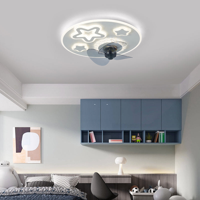 Éclairage de ventilateur de plafond ultrathin Modernisme Acrylique à chambre LED Semi Flush Lightture en blanc