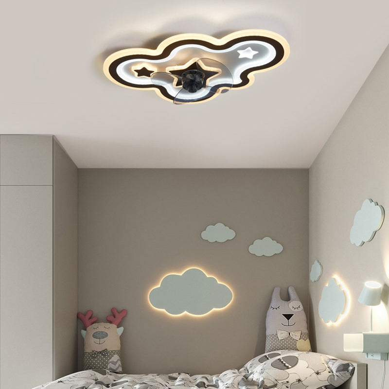 Éclairage de ventilateur de plafond ultrathin Modernisme Acrylique à chambre LED Semi Flush Lightture en blanc