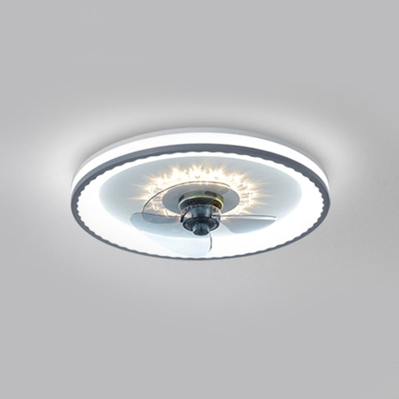 Éclairage de ventilateur de plafond ultrathin Modernisme Acrylique à chambre LED Semi Flush Lightture en blanc