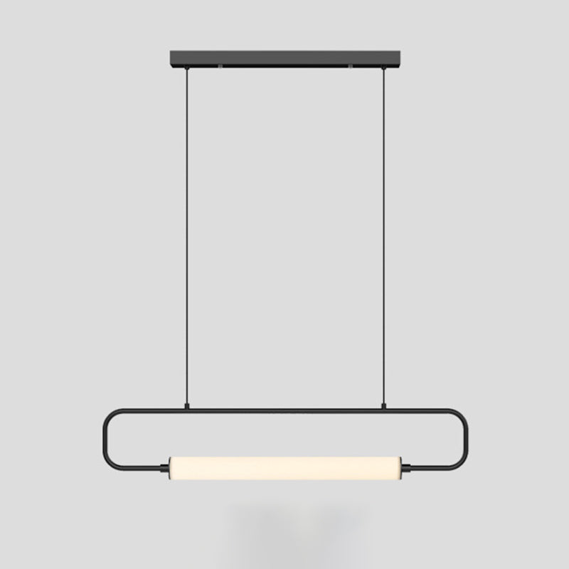 Rectangle Island Light Fixture Modern Metal 1 Light Island Ceiling Light for Dining Room