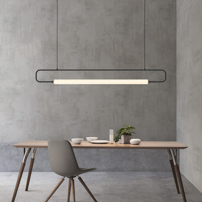 Rettangle Island Freeture Metal Modern 1 Light Island Affermazione Luce per sala da pranzo