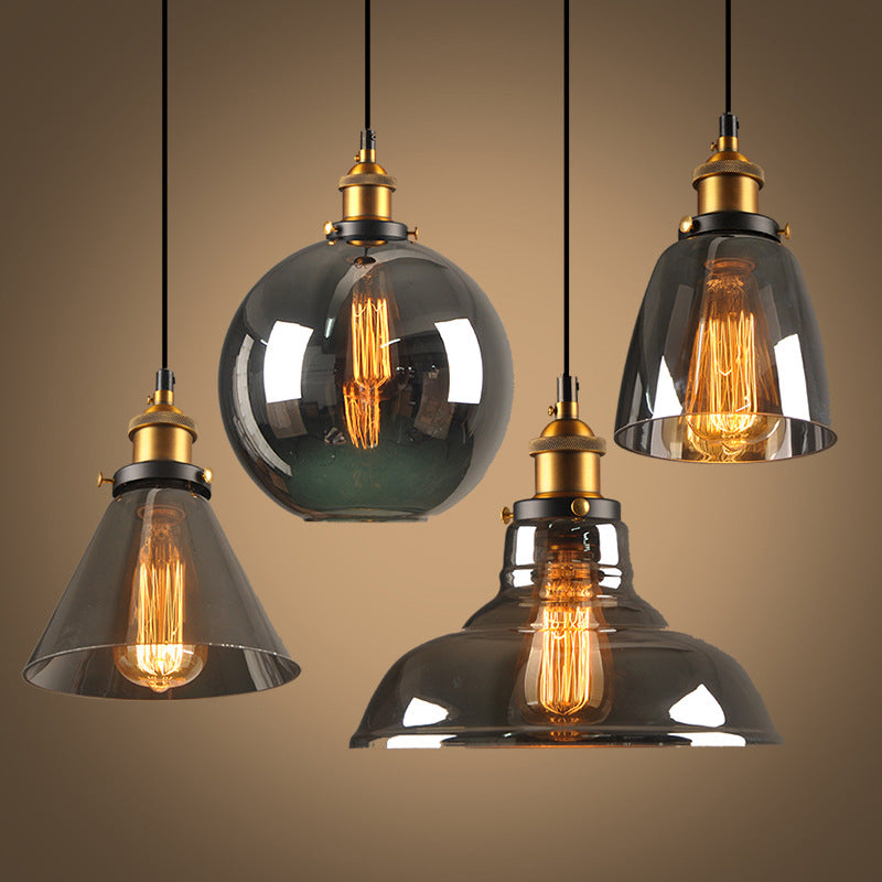 Classic in stile industriale a sospensione vetro leggero 1 kit di luce a sospensione leggera