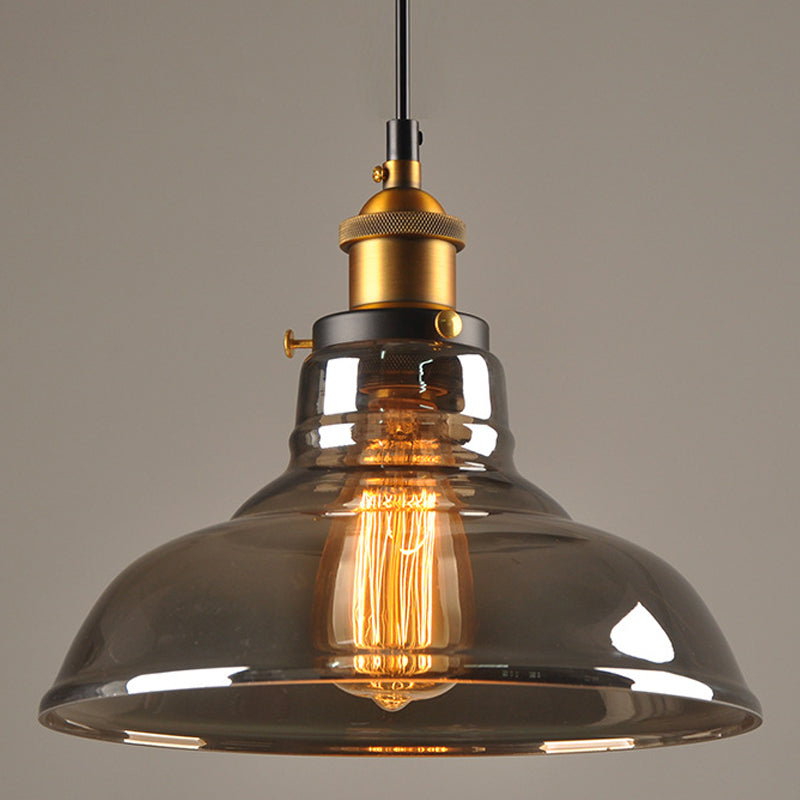 Classic Industrial Style Pendant Light Glass 1 Light Pendant Light Kit