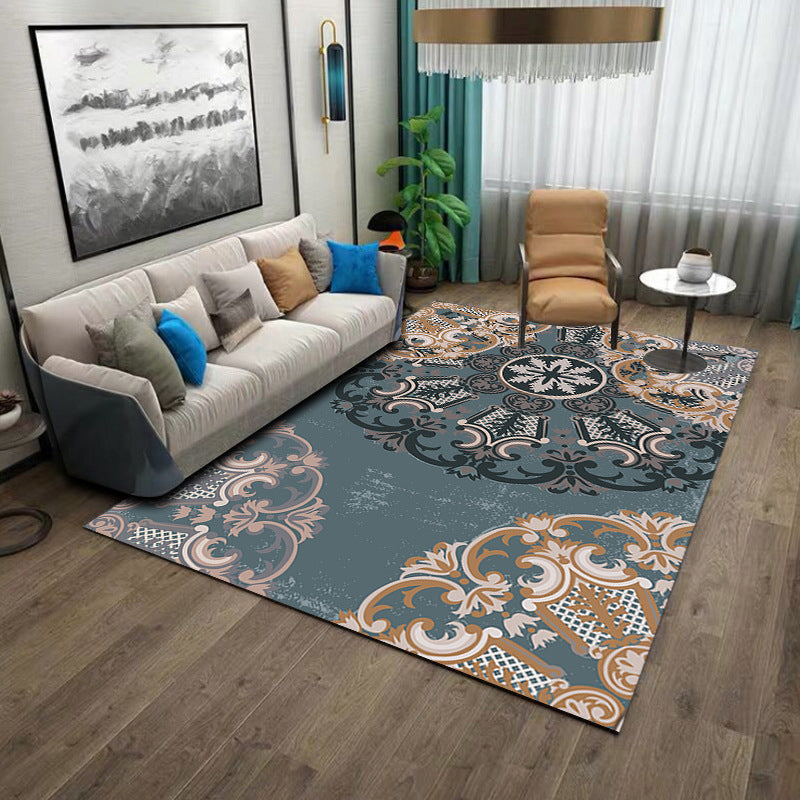 Midden-eeuwse woonkamer tapijt tribale patroon tapijten polyester wasbaar tapijt met niet-slipachter