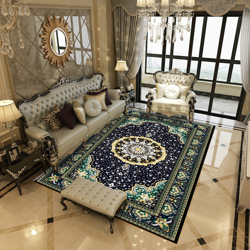 Traditional Carpet Medallion Print Polyester Indoor Rug Stain Resistant Area Rug for Home Decor