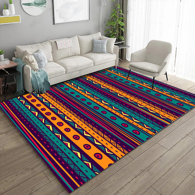 Multicolor Boho-Chic Area Carpet Victoria Tribal Pattern Indoor Rug Polyester Carpet for Living Room